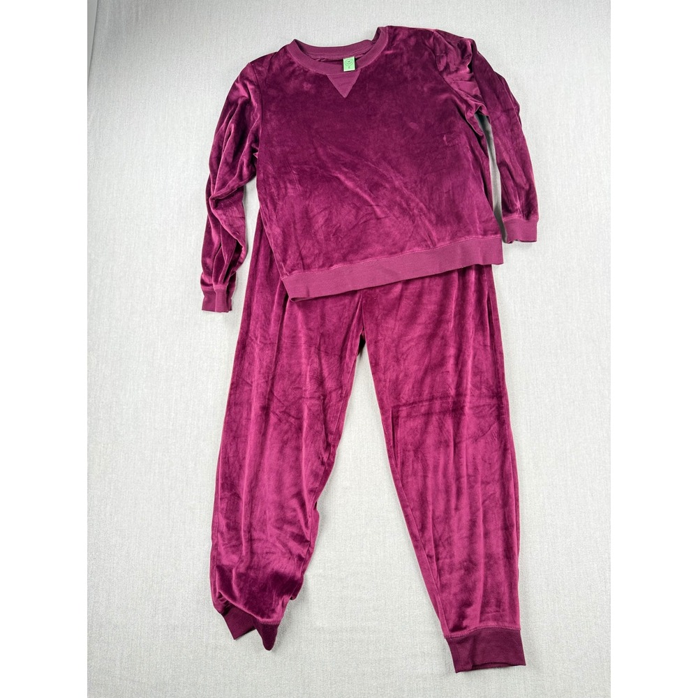 Honeydew Intimates Purple Velour Loungewear Set Sweatshirt Joggers XL